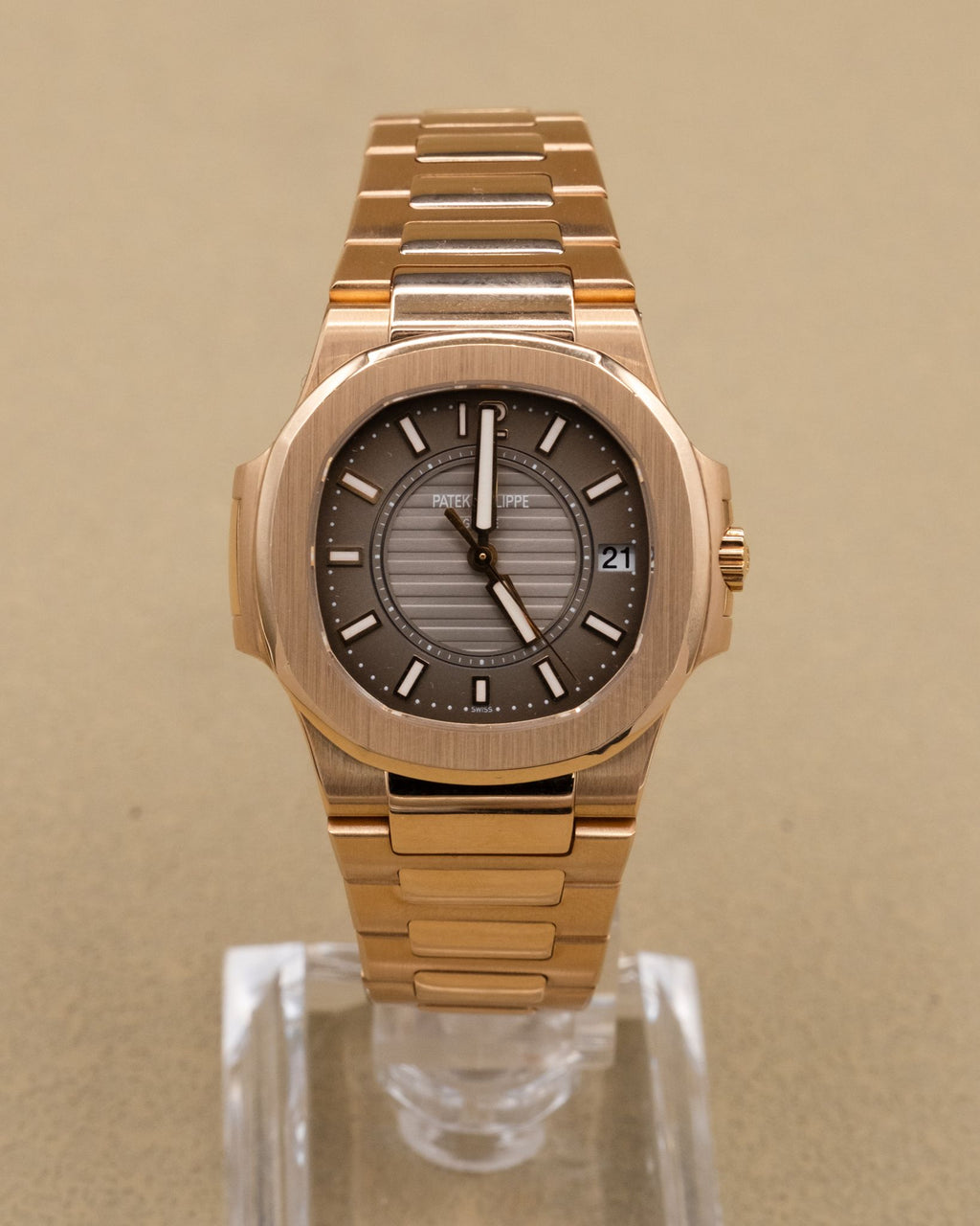 Patek Phillippe Nautilus Smoke Brown Dial on Rose Gold 7011/1R-010 Papers 2009