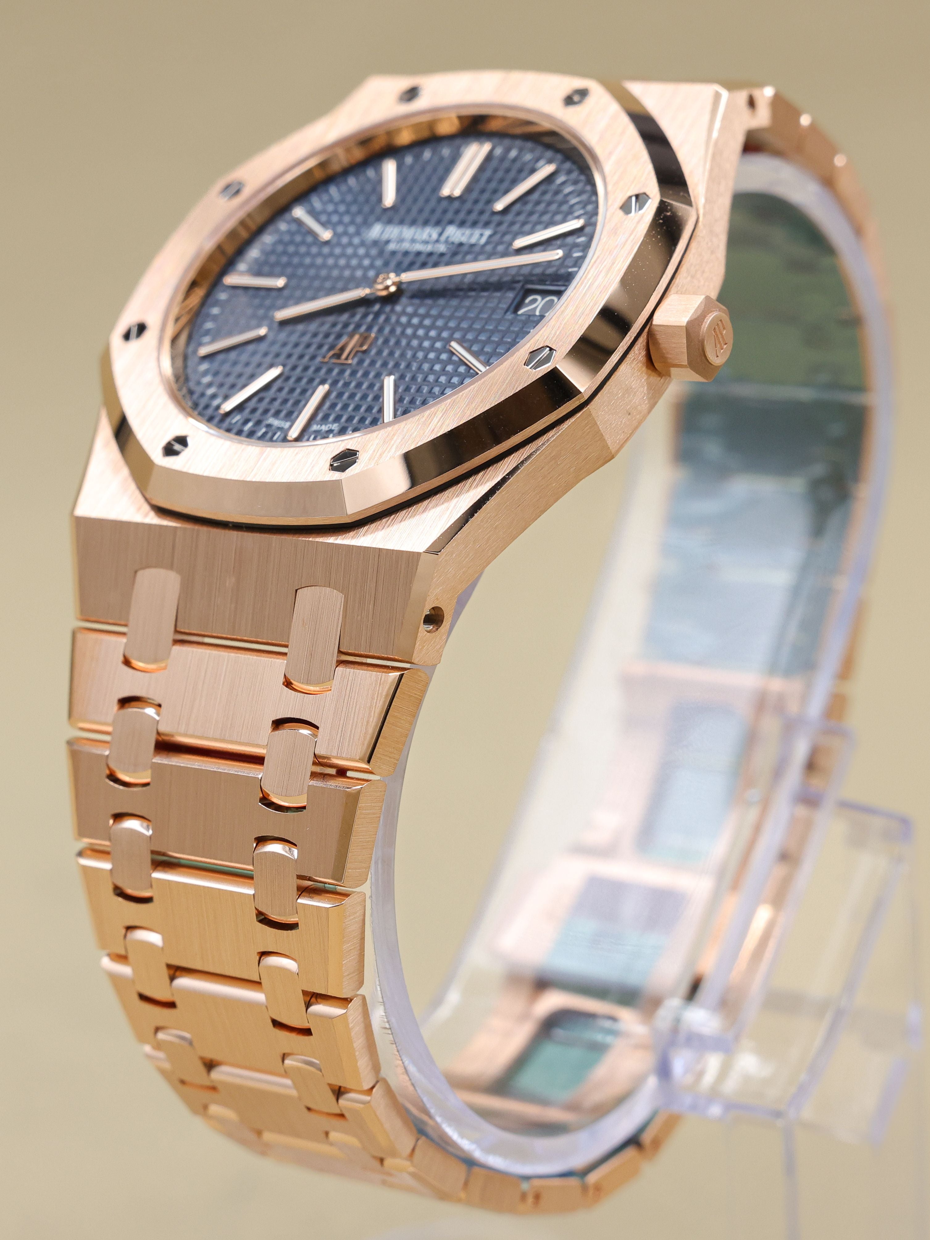 Audemars Piguet Royal Oak Extra-Thin Blue Dial on Bracelet 15202OR.OO.1240OR.01.A Card 2021