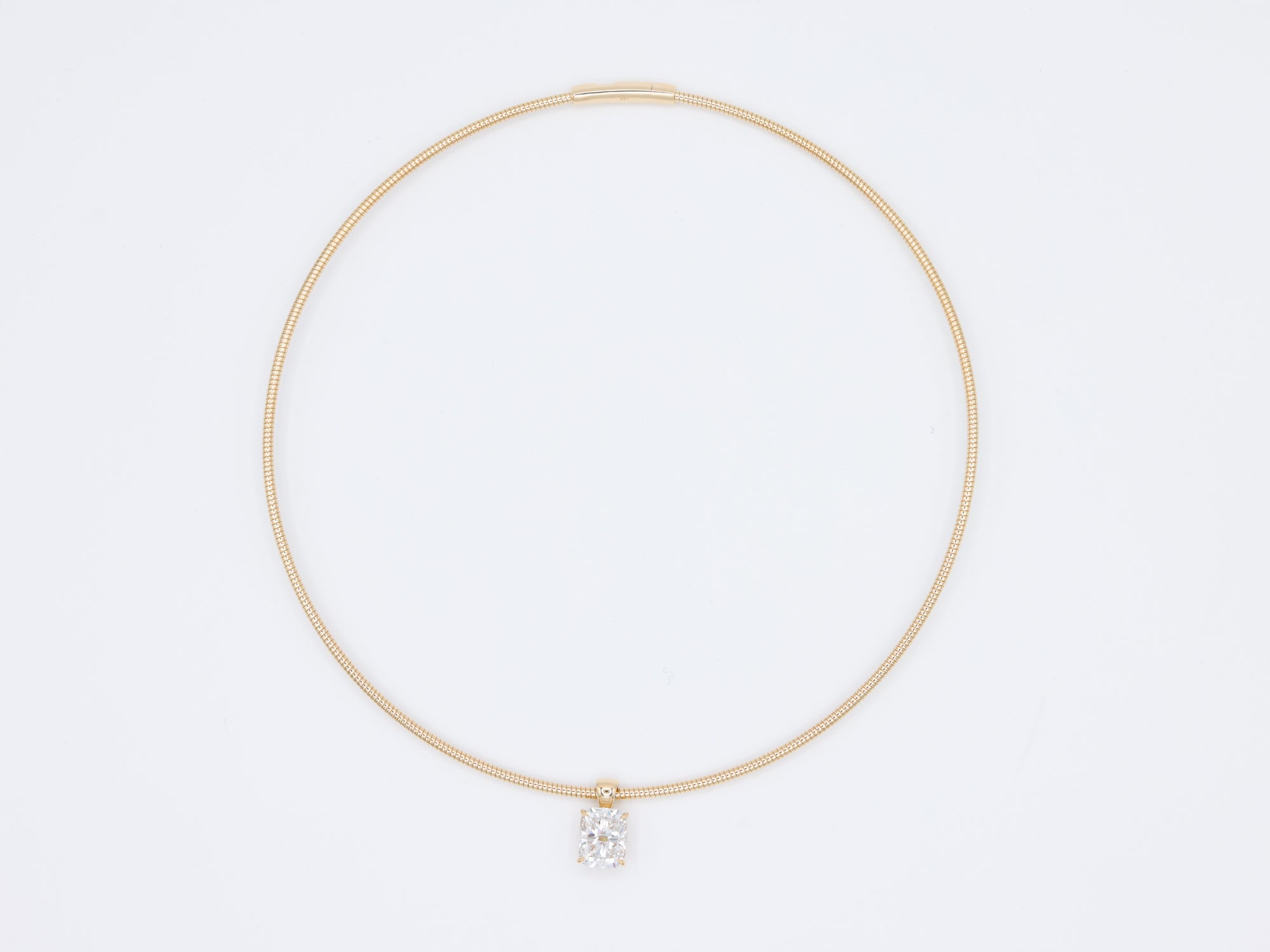 14K Yellow Gold Lab Cushion Diamond Solitaire Pendant 9.9ct N-311CU