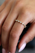 Yellow Gold PEAR SHAP 3/4 BAND Fashion Ring 0.64 cts.