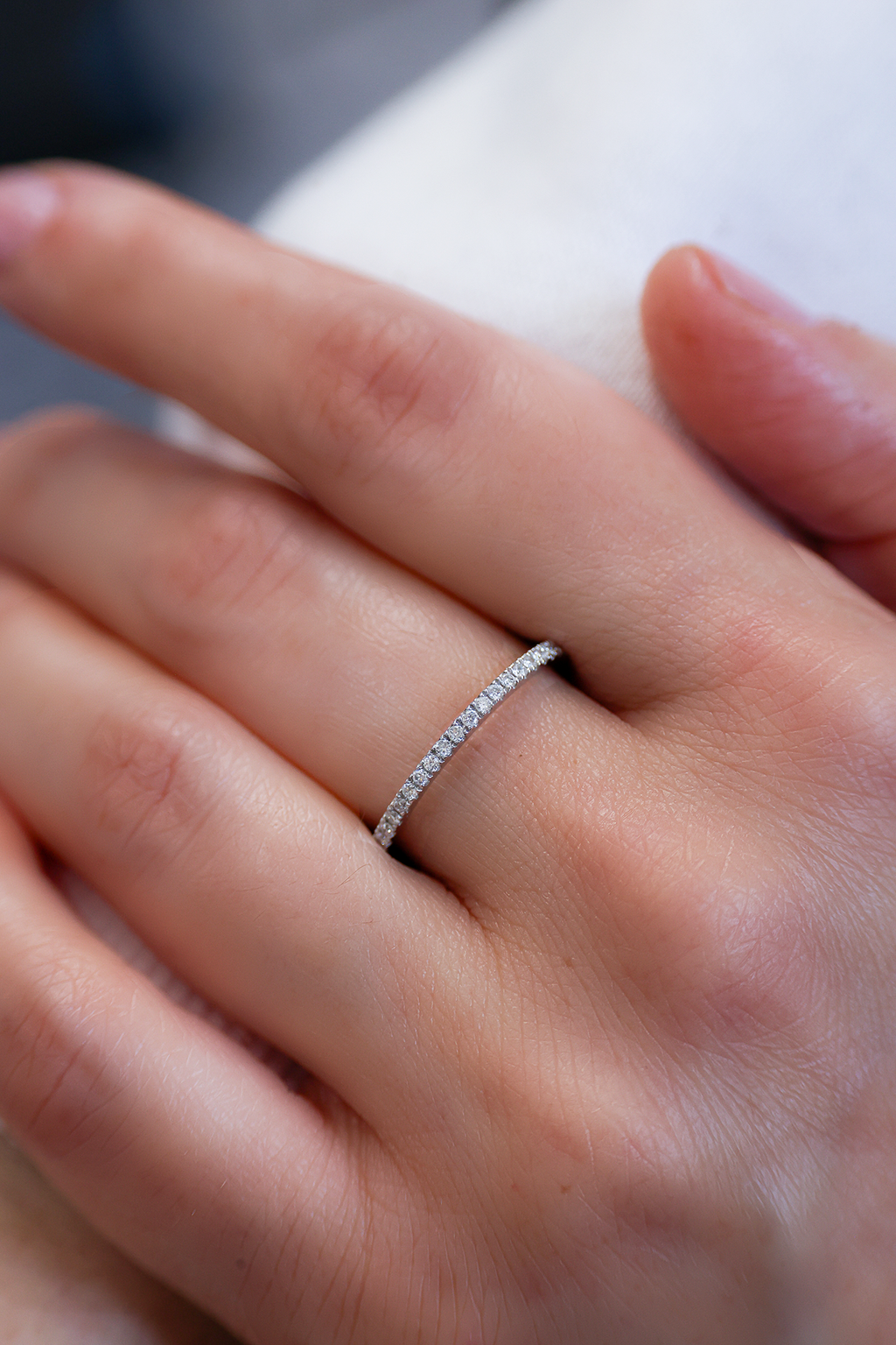 White Gold THIN Eternity Ring 0.3 cts.