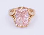 Yellow Gold PINK DIAMOND Engagement Ring 6.24 cts.
