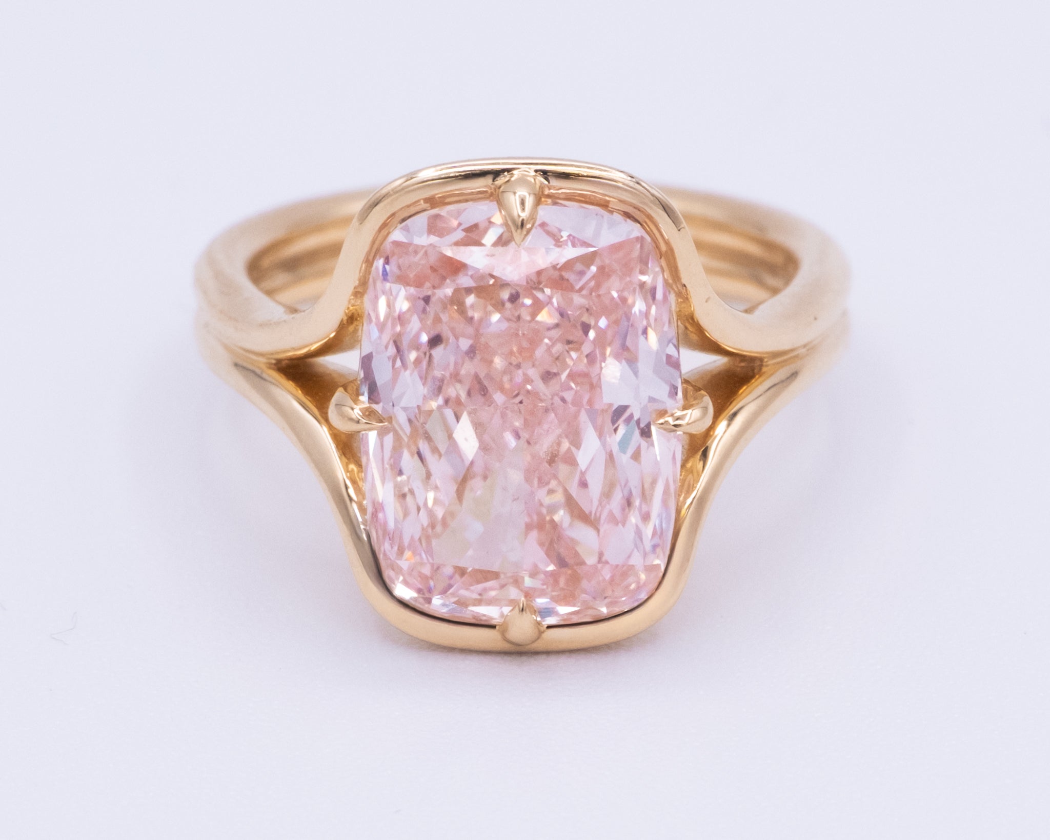 Yellow Gold PINK DIAMOND Engagement Ring 6.24 cts.