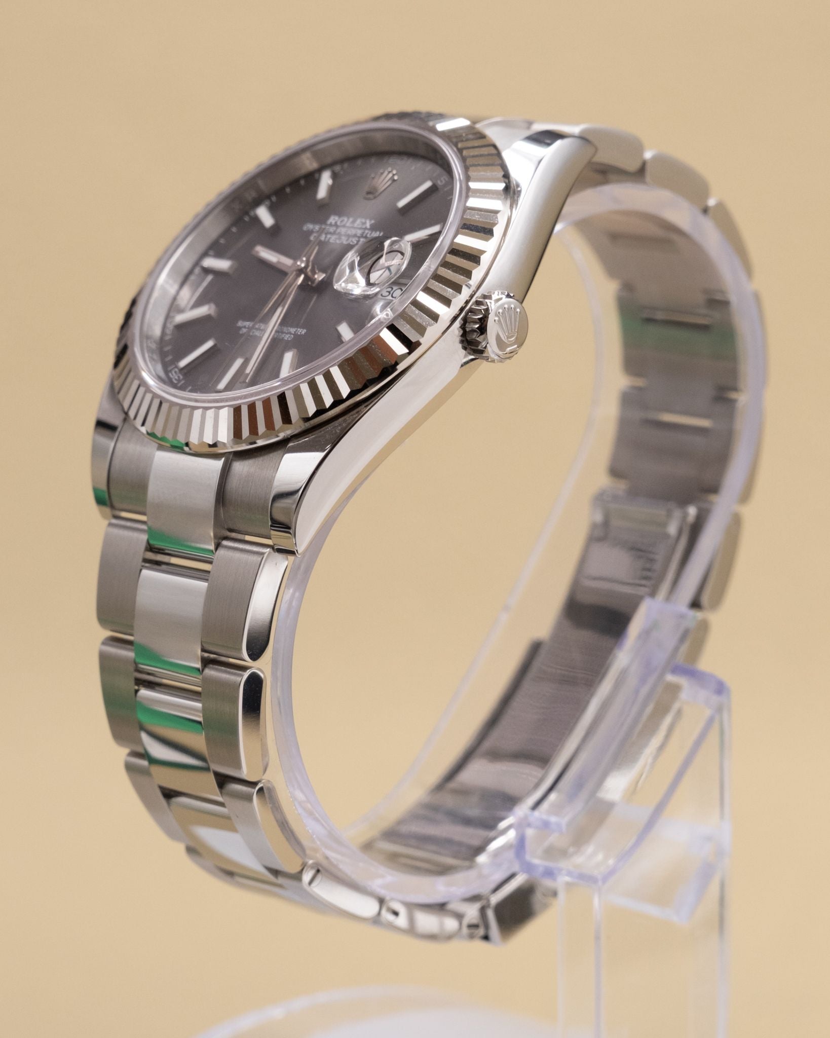 Rolex Datejust 41 Dark Rhodium Index Dial on Oyster 126334 Complete 2025