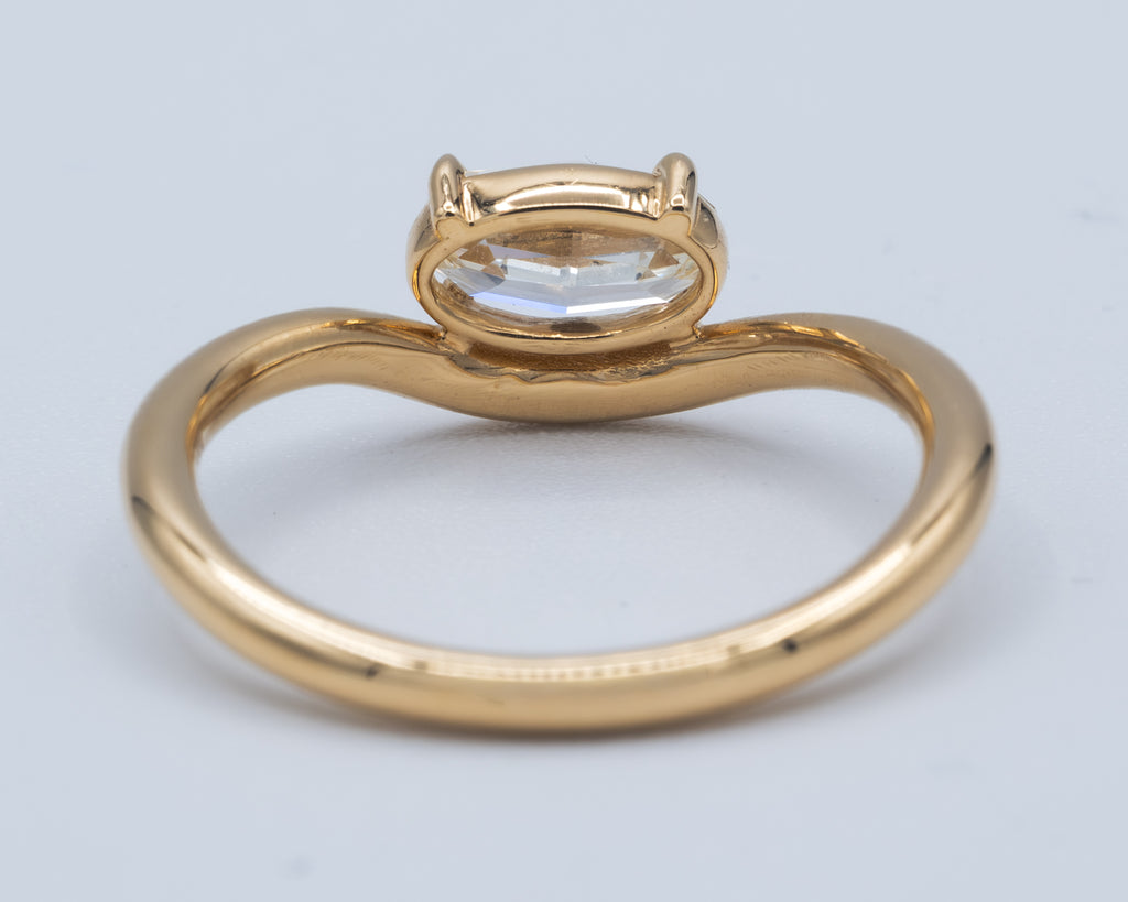 Yellow Gold Wavy Stack Ring Fashion Ring 0.7 cts.