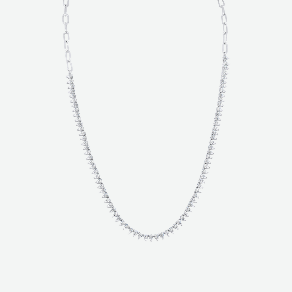 14K Yellow Gold Round Natural Diamond Tennis Necklace 12.3ct N-3622