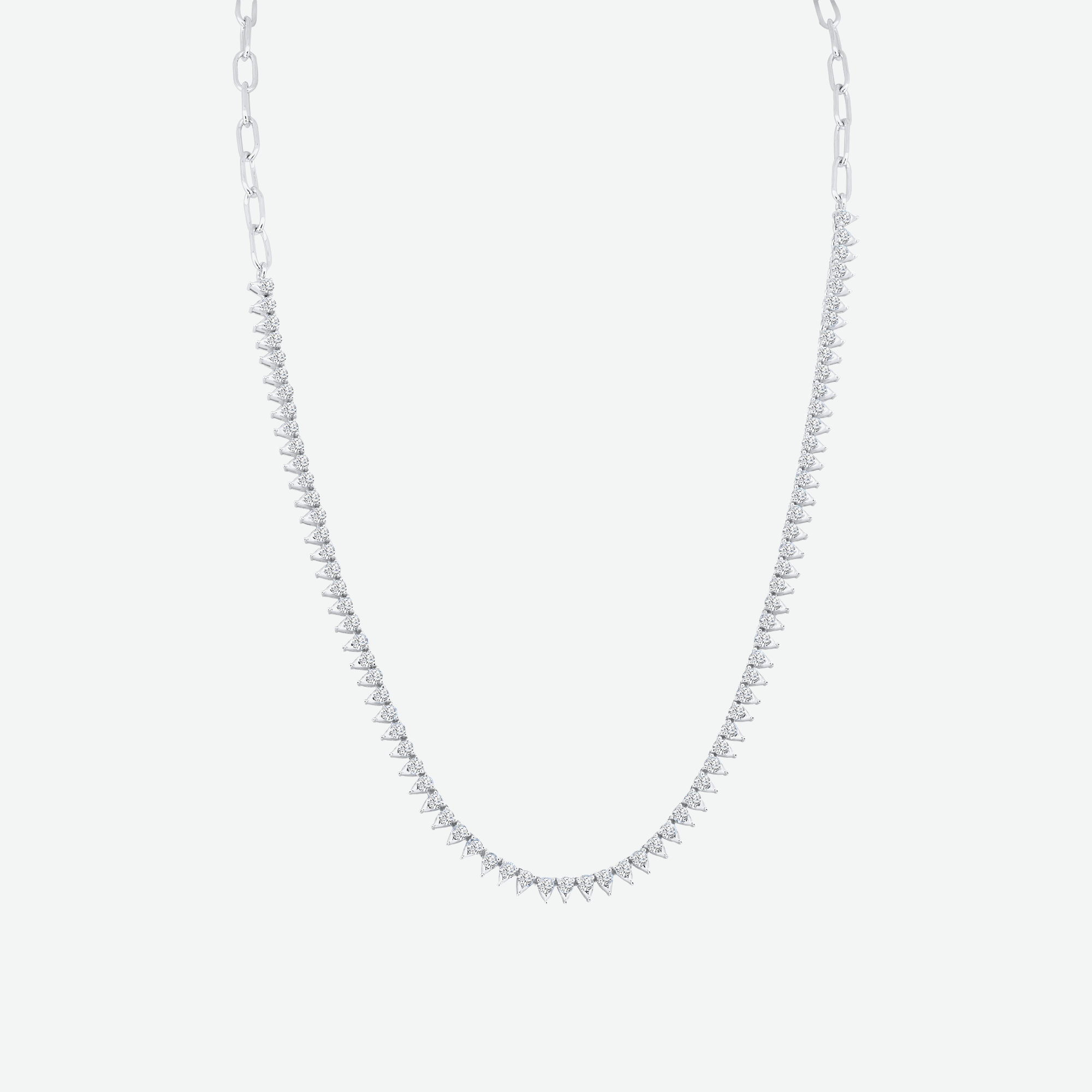 14K Yellow Gold Round Natural Diamond Tennis Necklace 12.3ct N-3622