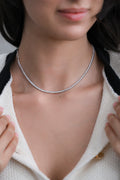 14K White Gold Round Diamond Half Chain Tennis Necklace 12.3ct N-3582