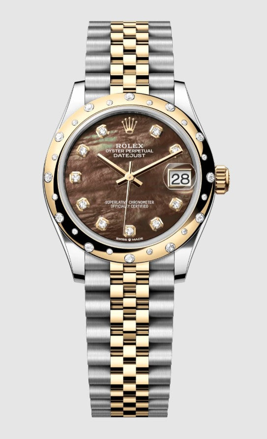 Rolex Datejust 31 Dark Mother of Pearl Diamond Dial on Jubilee 178343