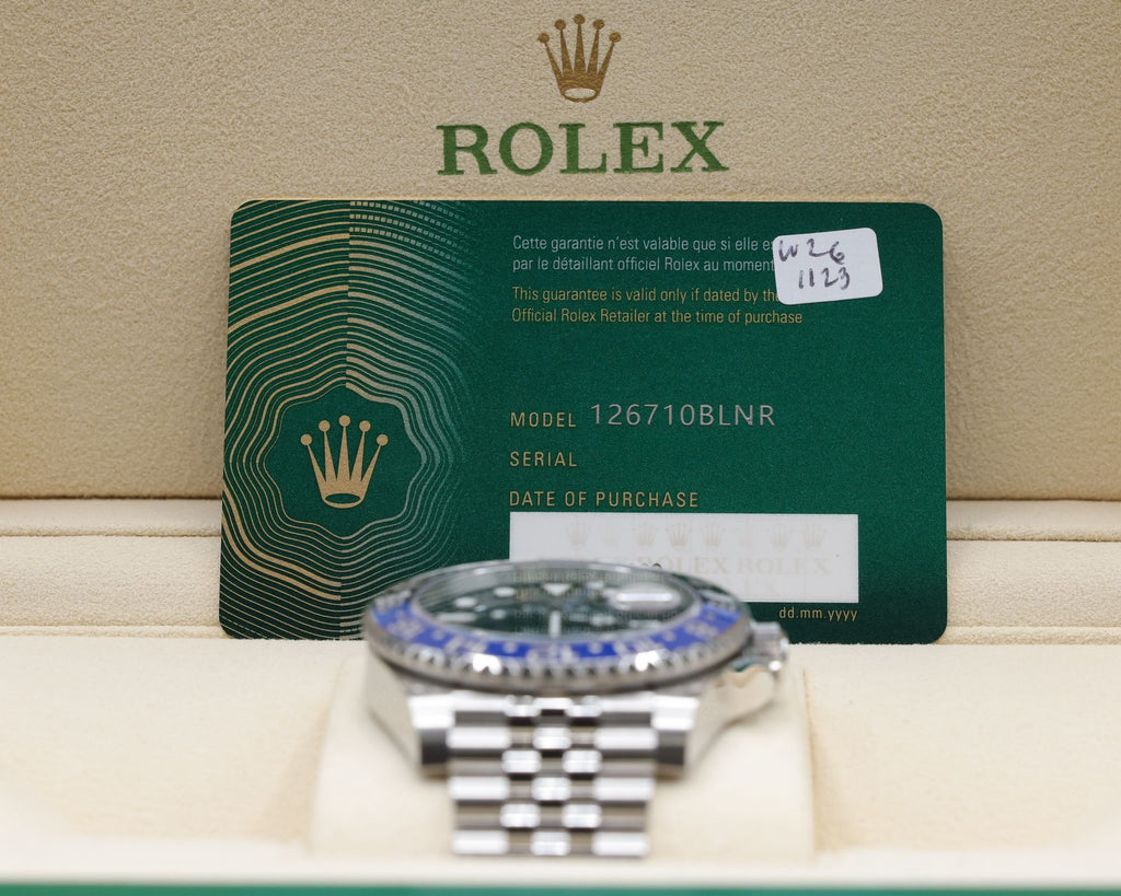 Rolex GMT-Master II Batgirl Black Dial on Jubilee 126710BLNR Complete 2023