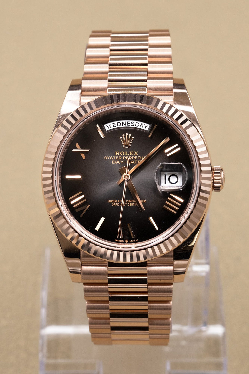 Rolex Day-Date 40 Slate Ombre Roman Dial on President 228235 Complete 2026