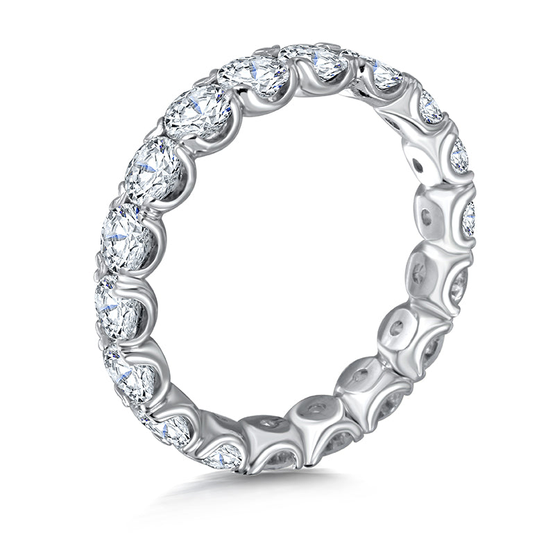 Round Natural Diamond Eternity Band 18KT White Gold 2.73ct R-273