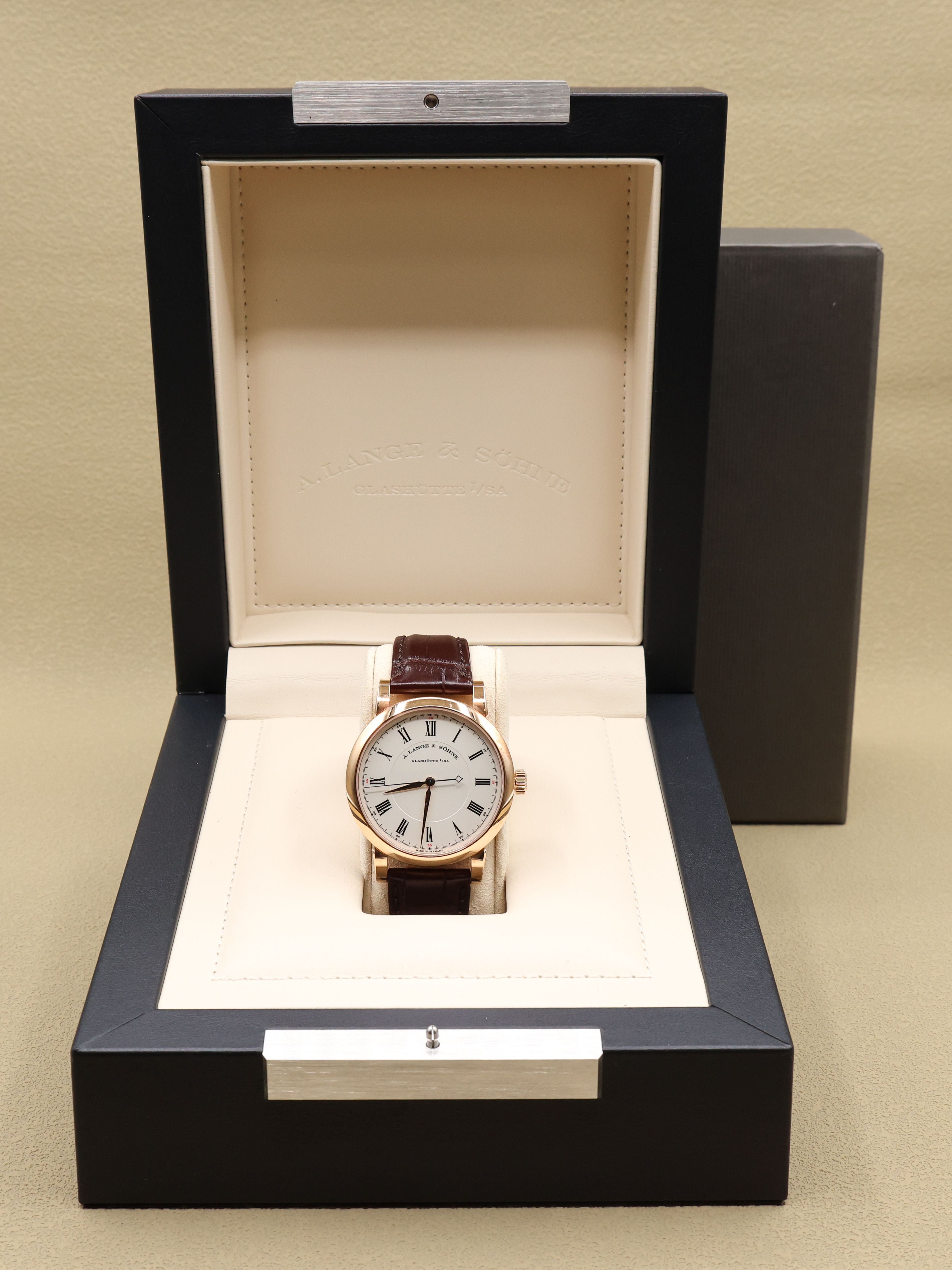 A. Lange & Sohne Richard Lange Silver Dial on Leather Strap 232.032/LSLS2324AD Complete 2018