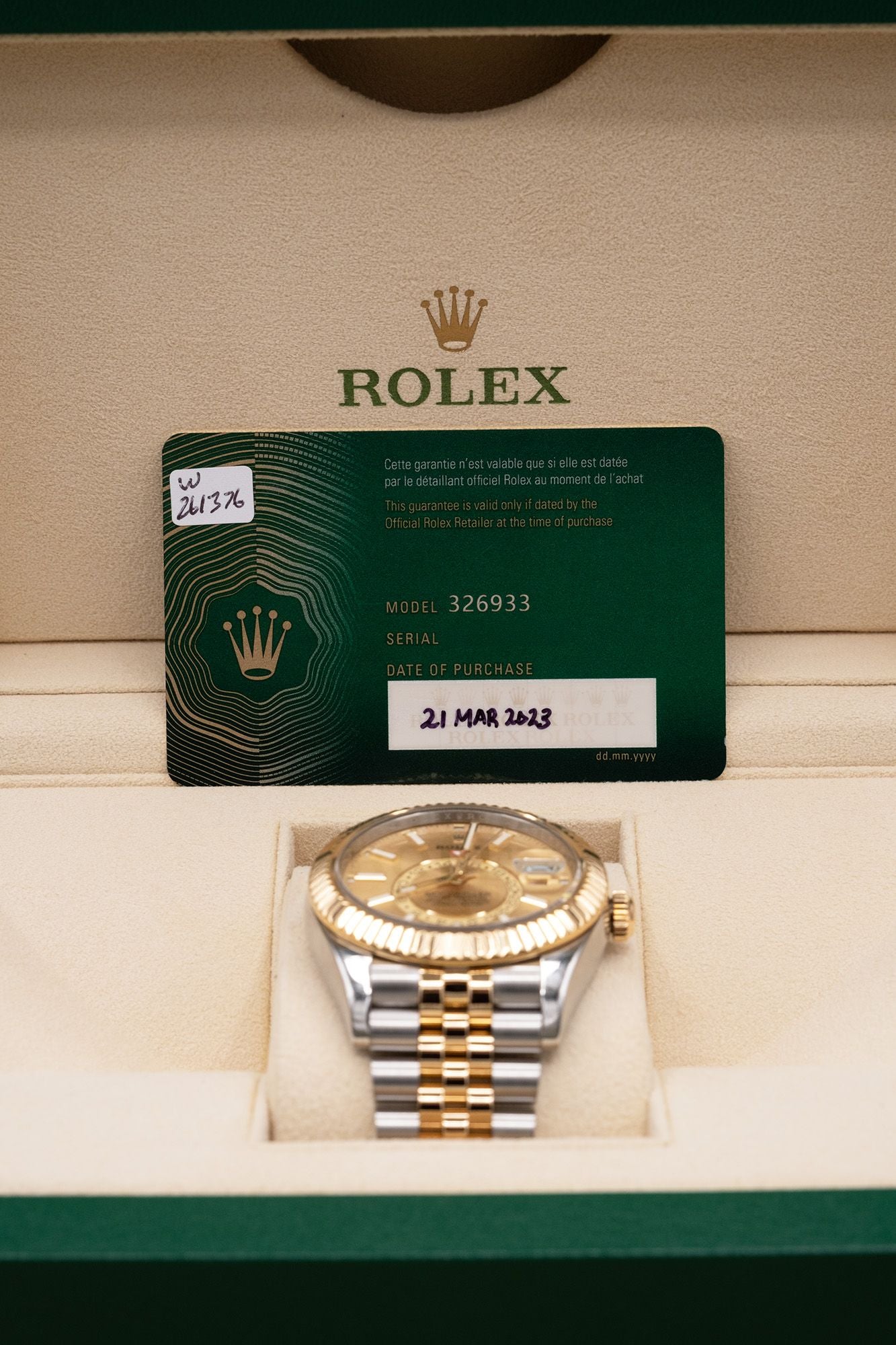 Rolex SkyDweller Champagne Dial on Jubilee 326933 Complete 2023