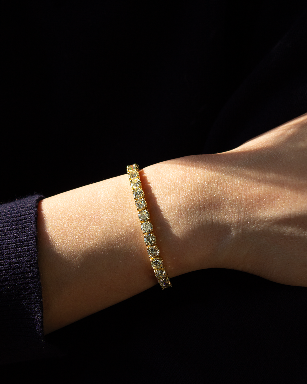 Diamond Tennis Bracelet in 14K White Gold, 14.48ct B-1448