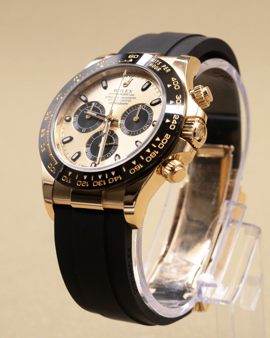Rolex Daytona Champagne And Index Dial on Oysterflex 116518LN Card 2020