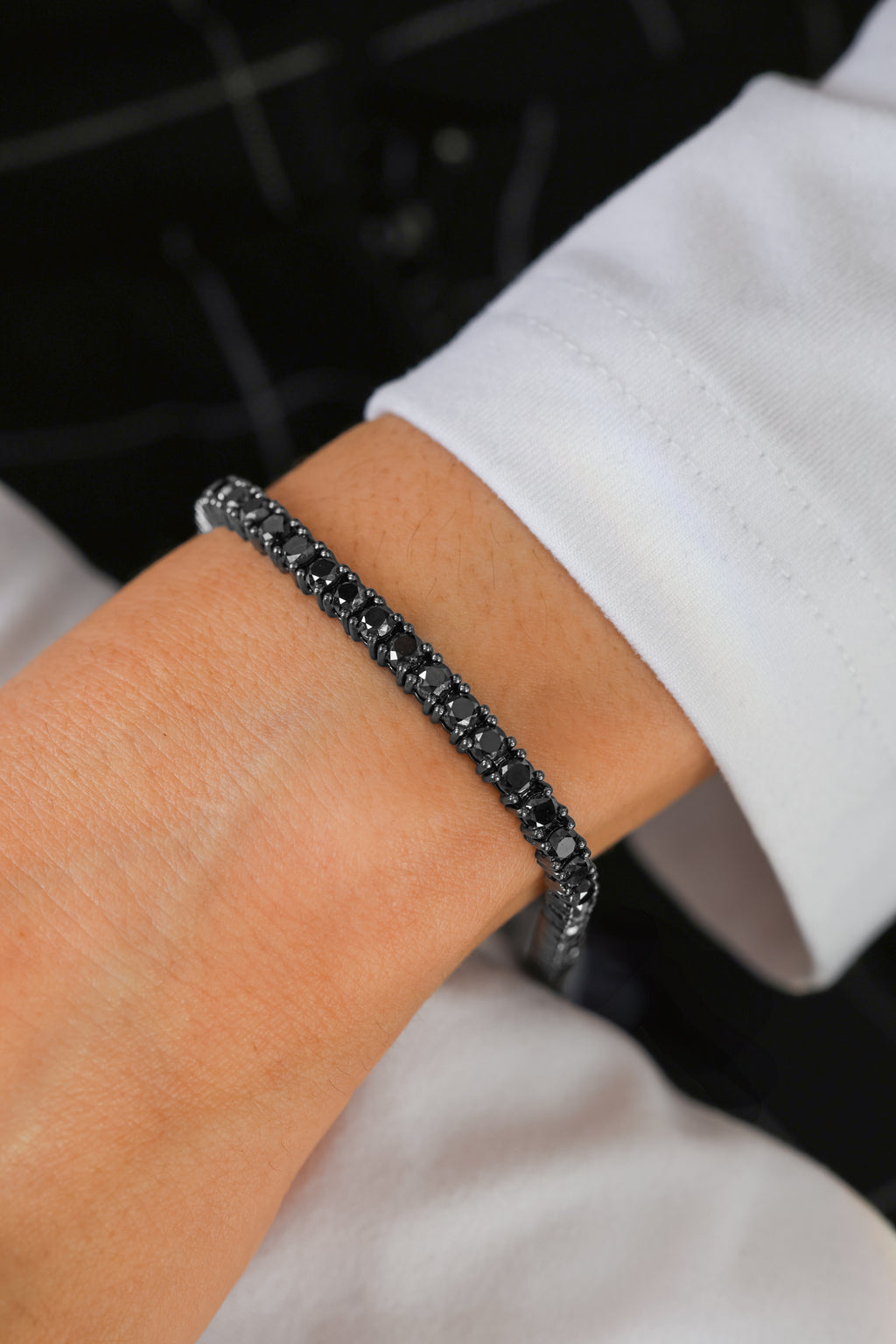 Tennis Bracelet in 14K White Gold, 9.94ct B-994BLK