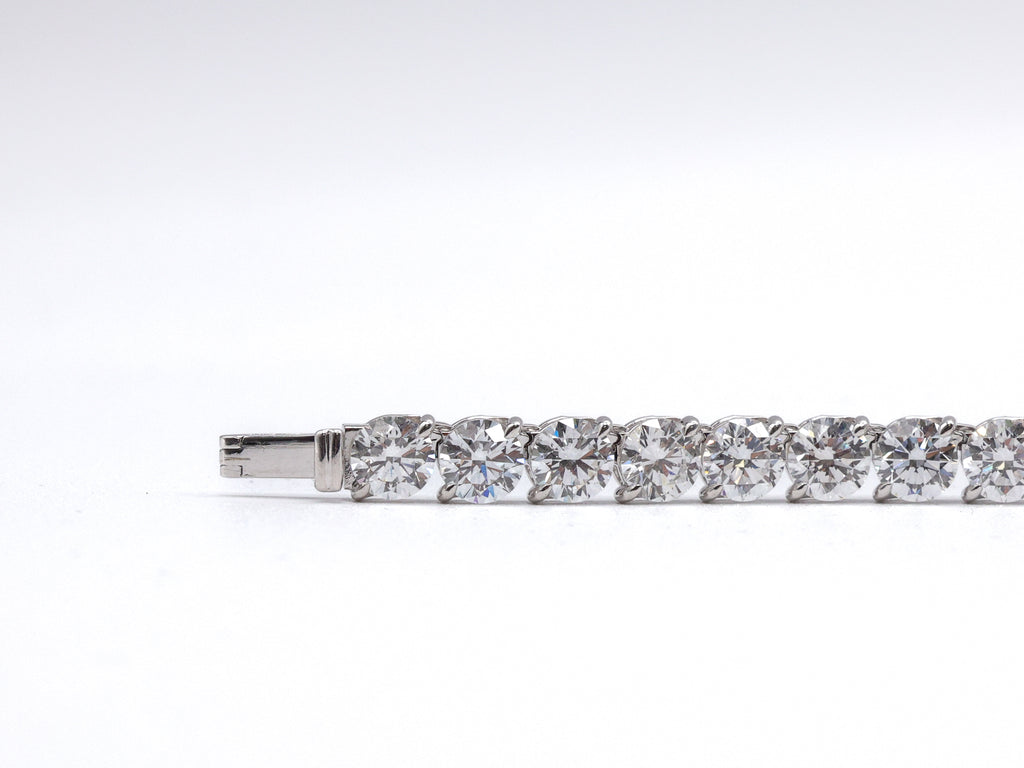 14K White Gold Lab Grown Round Diamond Tennis Necklace 45.7ct N-4568LGD