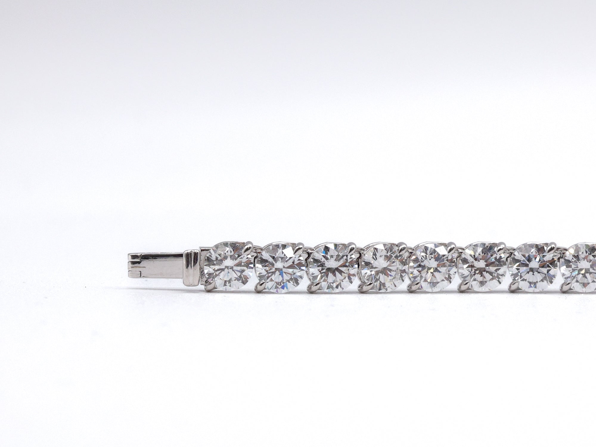 14K White Gold Lab Grown Round Diamond Tennis Necklace 45.7ct N-4568LGD