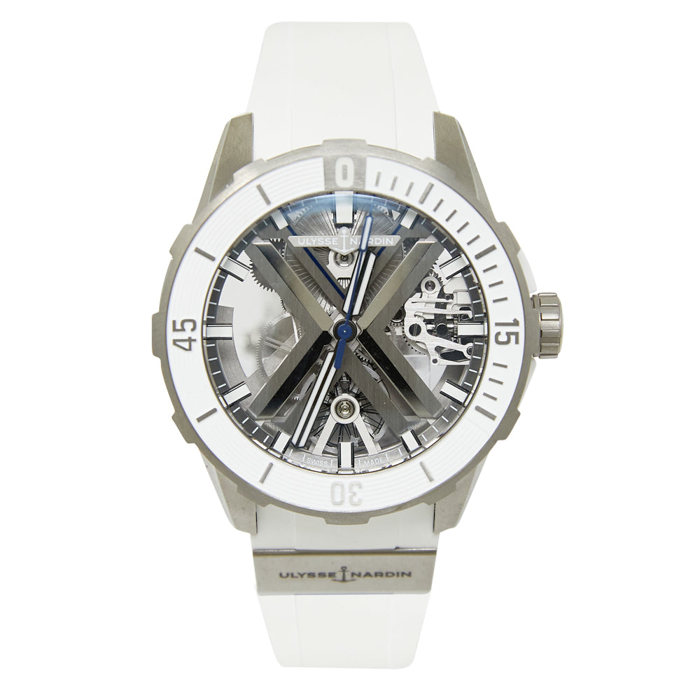 Ulysse Nardin Diver X Skeleton Skeleton Dial on White Rubber Strap 3723-170-1A Complete 2023
