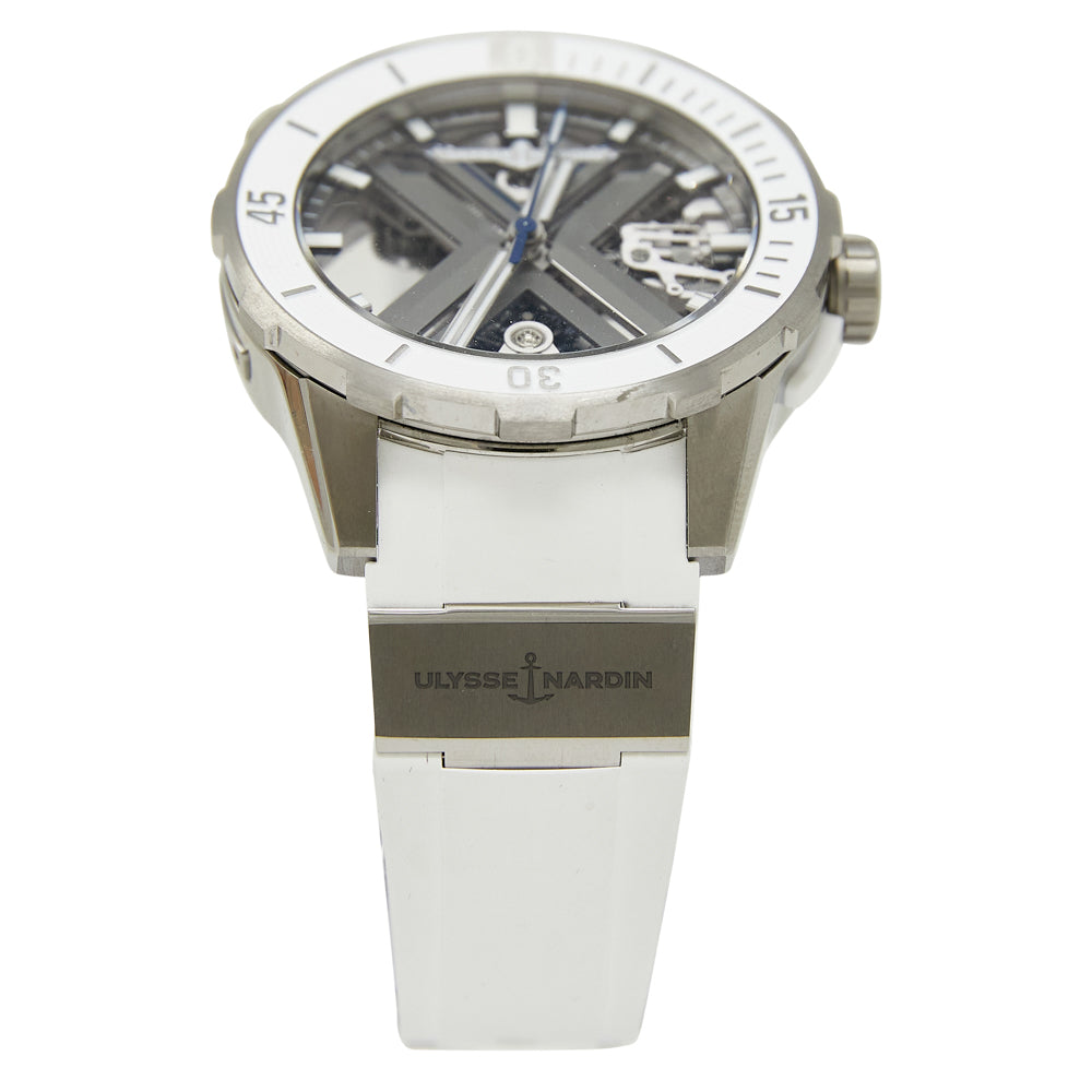 Ulysse Nardin Diver X Skeleton Skeleton Dial on White Rubber Strap 3723-170-1A Complete 2023