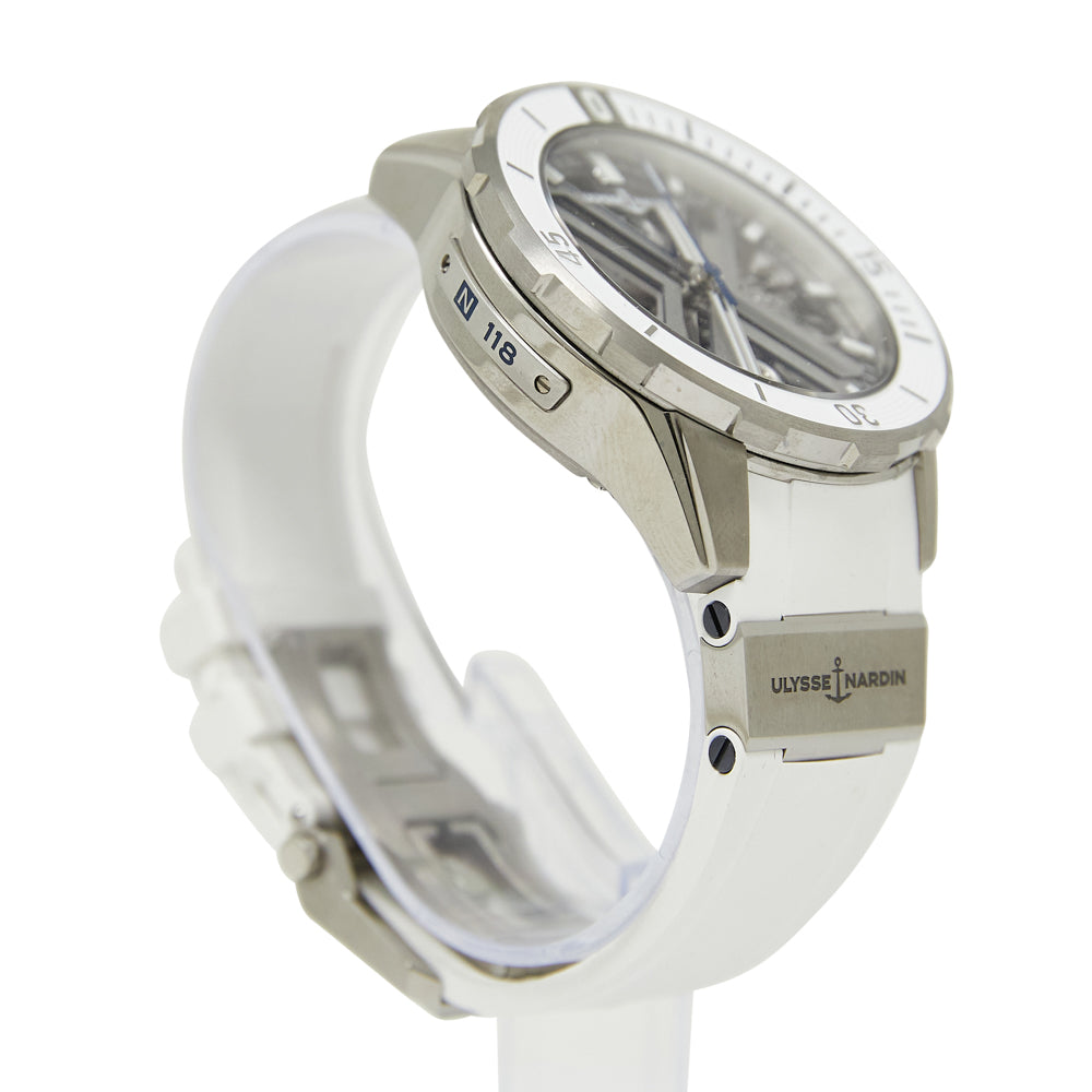 Ulysse Nardin Diver X Skeleton Skeleton Dial on White Rubber Strap 3723-170-1A Complete 2023