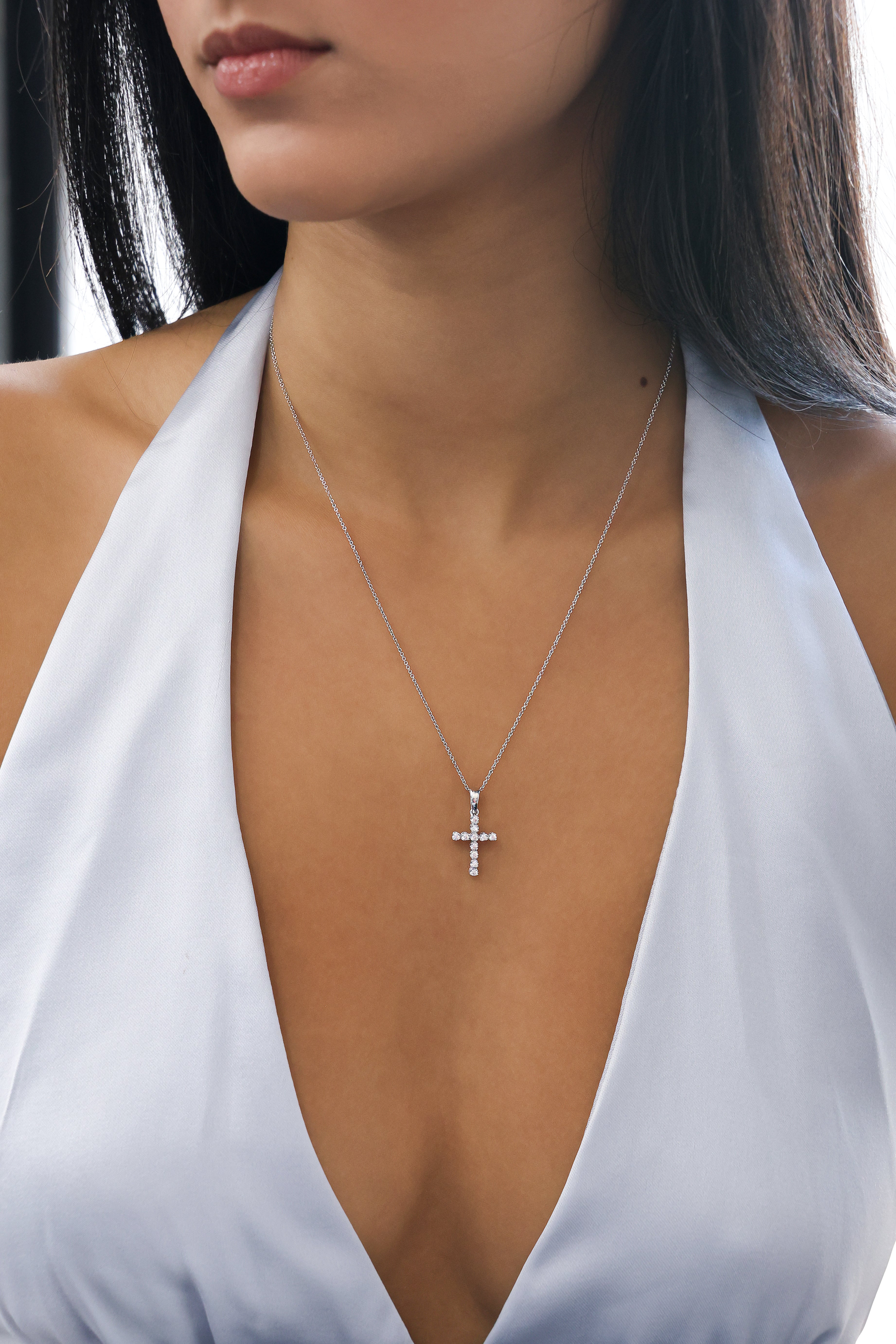 Johann Paul 18K White Gold Diamond Cross Pendant 1.6ct P-030CROSS