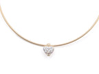 14K Yellow Gold Lab Grown Heart Diamond Collar Necklace 10.7ct N-506HS