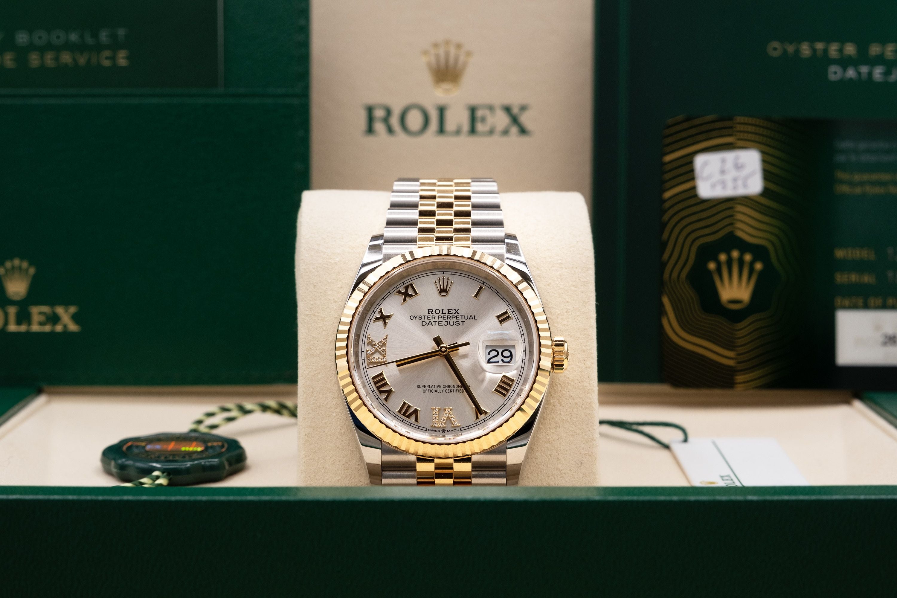 Rolex Datejust 36 Silver Roman Dial on Jubilee 126233 Complete 2026