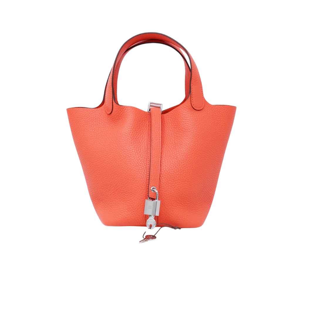 Hermes Orange Taurillon Clemence Picotin