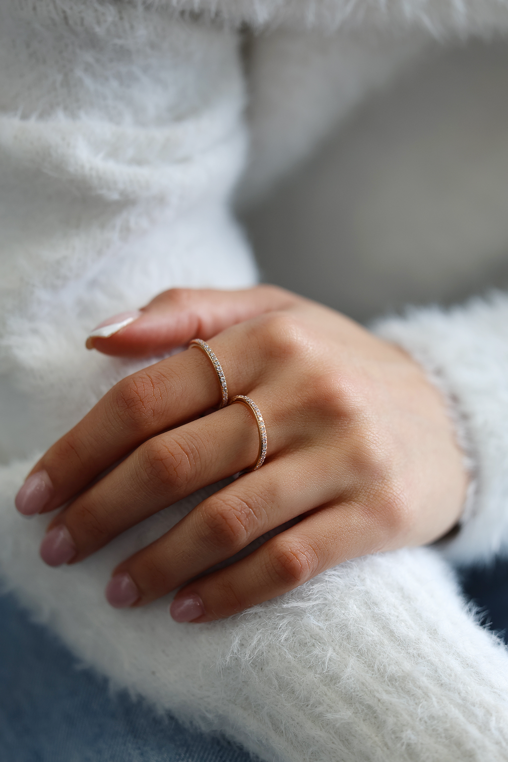 Rose Gold THIN Eternity Ring 0.35 cts.