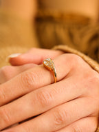 Pear Step Cut Diamond East West Twist Ring 18KT Gold 1.52ct R-152PS
