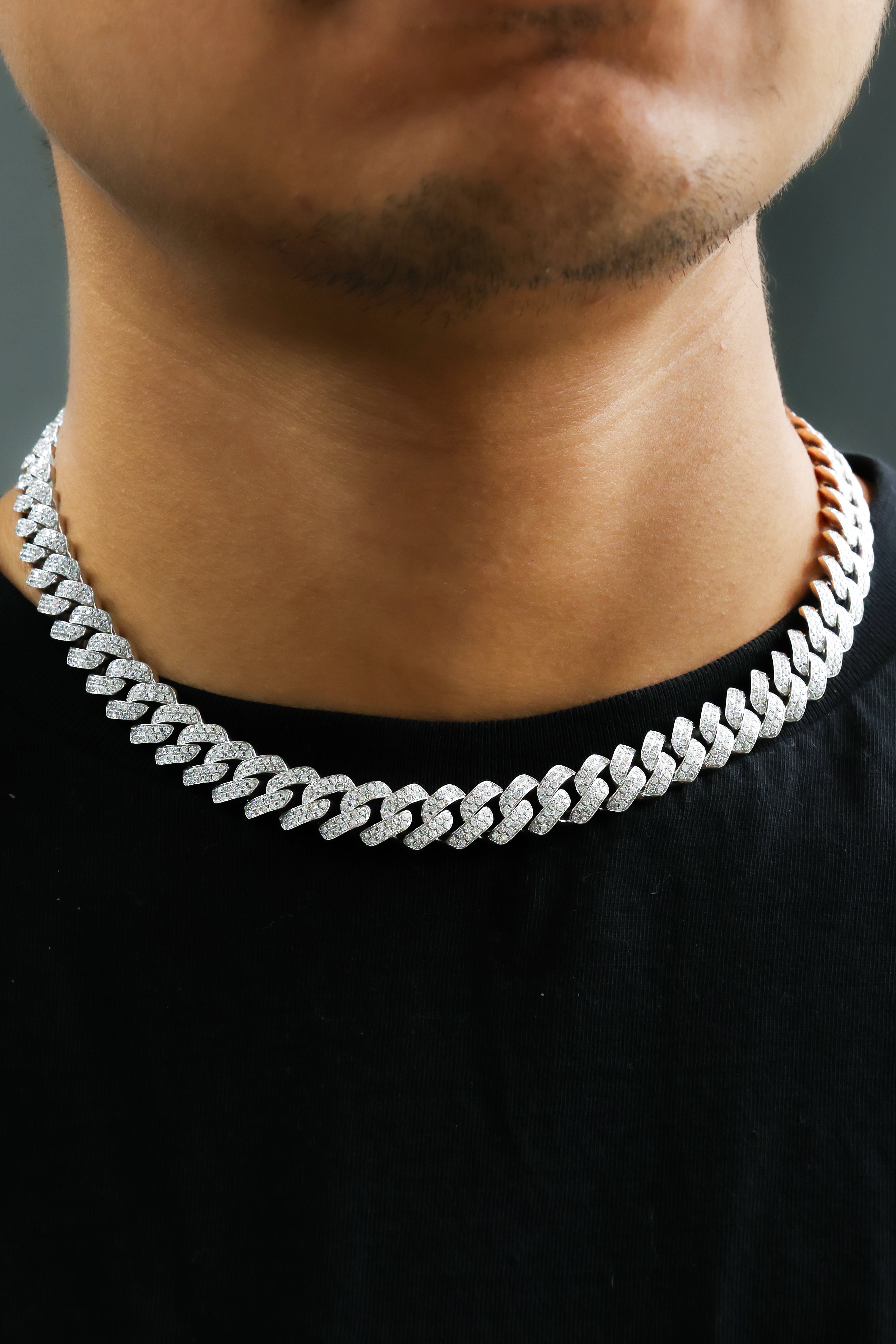 18K Rose Gold Round Natural Diamond Cuban Chain 146.3ct N-1569
