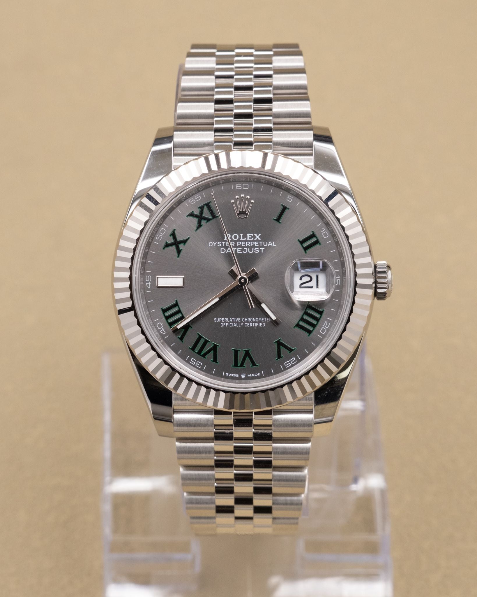Rolex Datejust 41 Slate Green Roman Dial on Jubilee 126334 Complete 2026