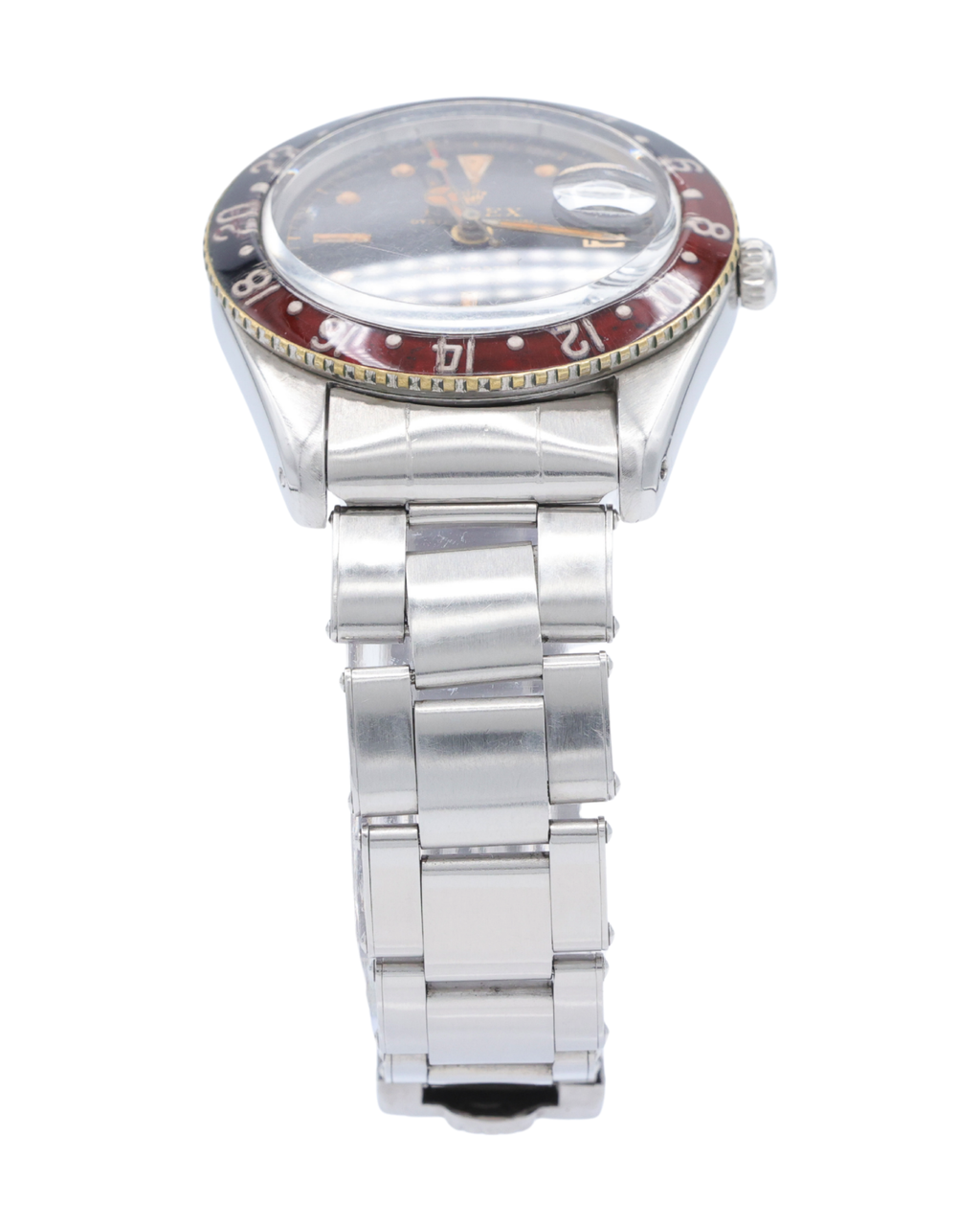 Rolex GMT-Master 38mm "Pepsi" Black Patina Dial on Oyster 6542 with Box 1954