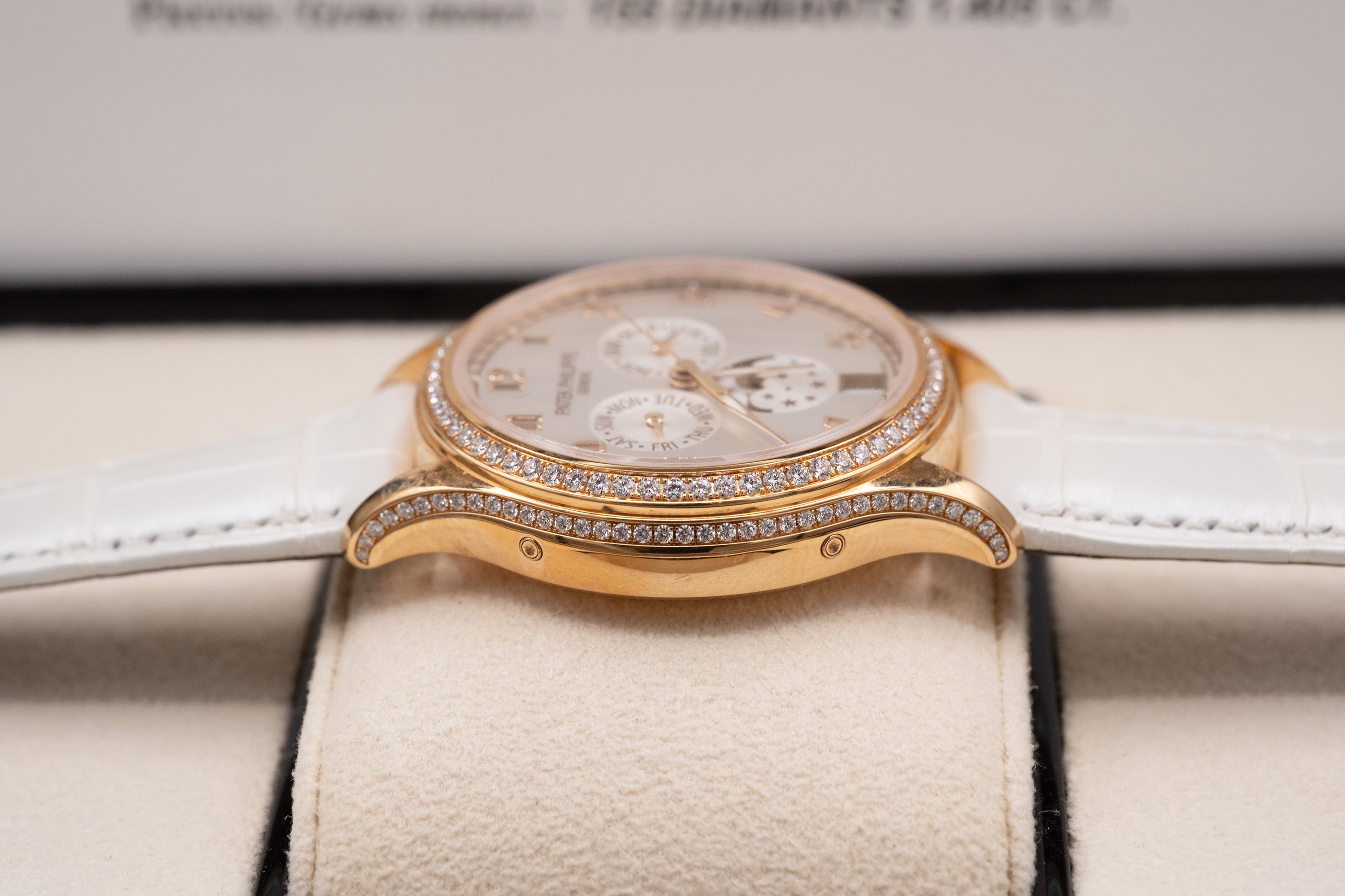 Patek Philippe Complications Annual Calendar Silvery Sunburst Dial on Leather Strap 4947R-001 Complete 2024