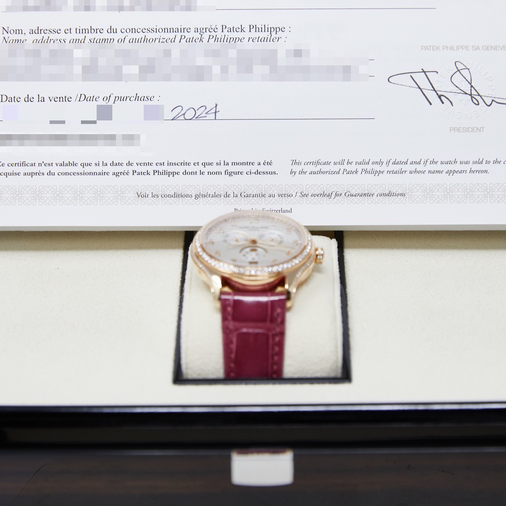 Patek Philippe Complications Annual Calendar Silvery Sunburst Dial on Leather Strap 4947R-001 Complete 2024