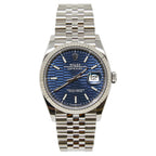 Rolex Datejust 36 Bright Blue Fluted Motif Dial on Jubilee 126234 Complete 2022