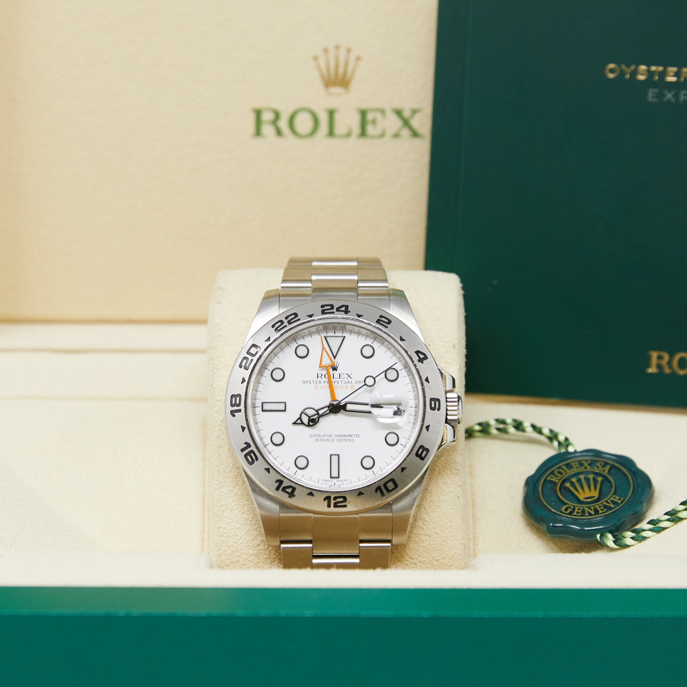 Rolex Explorer II White Dial on Oyster 216570 with Box