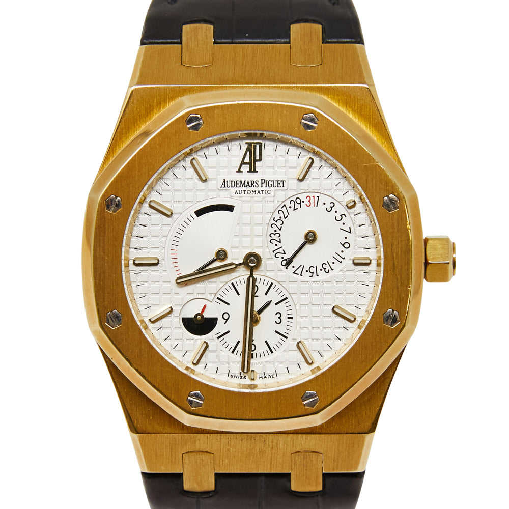 Audemars Piguet Royal Oak White Dial on Leather Strap 26120BA.OO.D088CR.01 Complete 2009