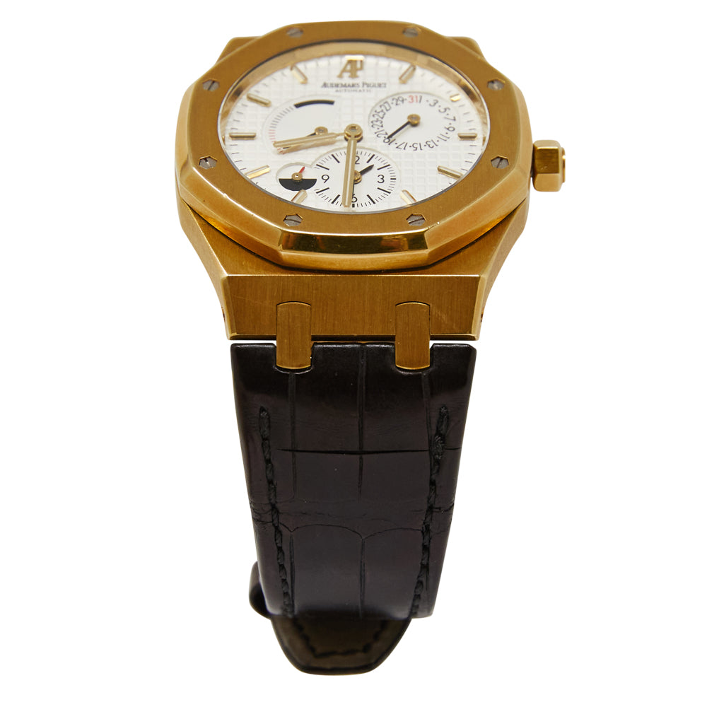 Audemars Piguet Royal Oak White Dial on Leather Strap 26120BA.OO.D088CR.01 Complete 2009