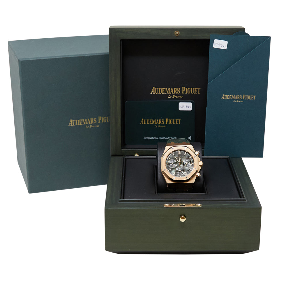 Audemars Piguet Royal Oak Chronograph "50th Anniversary" Green Dial on Leather Strap 26240OR.OO.D404CR.01 Complete 2024