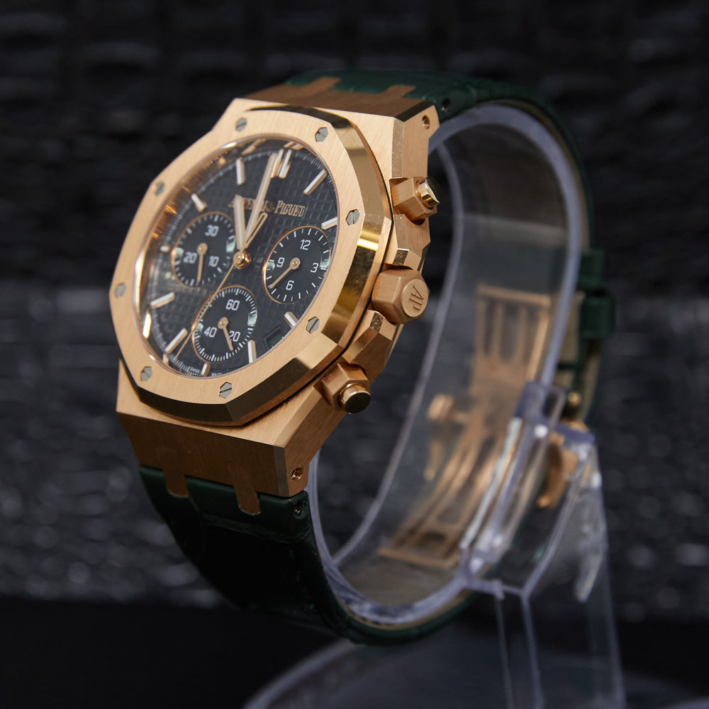 Audemars Piguet Royal Oak Chronograph "50th Anniversary" Green Dial on Leather Strap 26240OR.OO.D404CR.01 Complete 2024