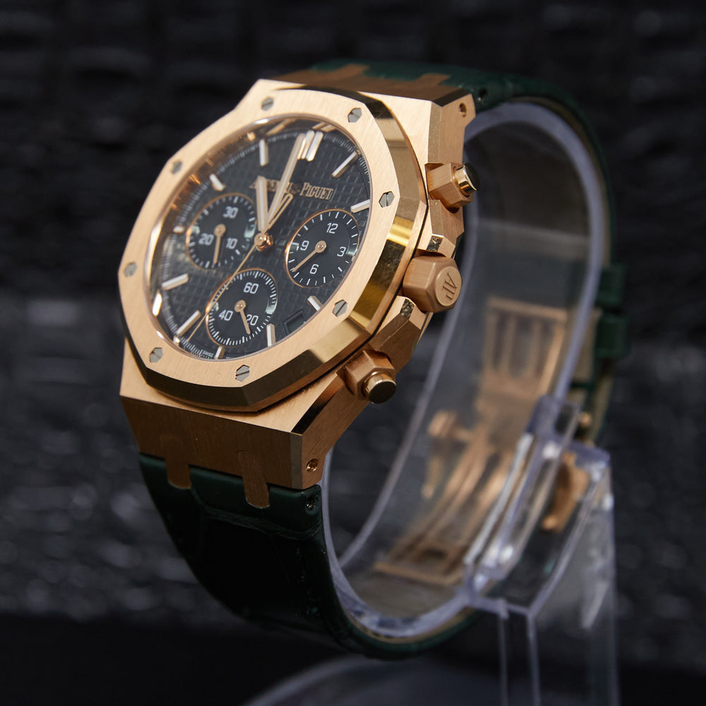 Audemars Piguet Royal Oak Chronograph "50th Anniversary" Green Dial on Leather Strap 26240OR.OO.D404CR.01 Complete 2024