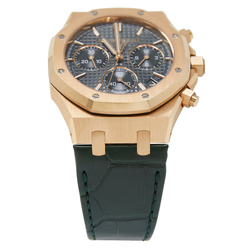 Audemars Piguet Royal Oak Chronograph "50th Anniversary" Green Dial on Leather Strap 26240OR.OO.D404CR.01 Complete 2024