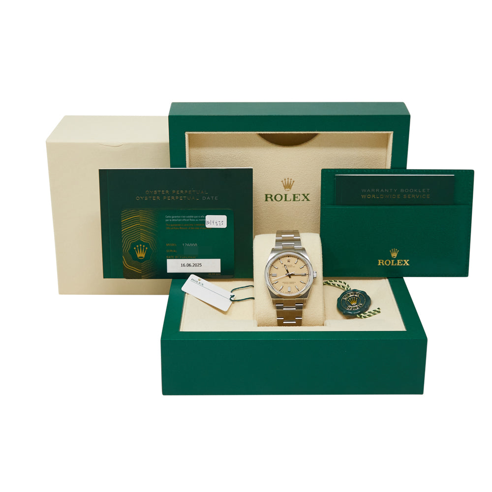 Rolex Oyster Perpetual 36 Beige Dial on Oyster 126000 Complete 2025