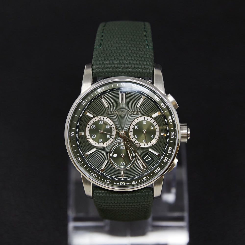 Audemars Piguet Code 11.59 Chronograph Green Dial on Green rubber-coated strap with stainless steel pin buckle. 26393ST.OO.A056KB.01 Complete 2024