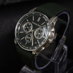 Audemars Piguet Code 11.59 Chronograph Green Dial on Green rubber-coated strap with stainless steel pin buckle. 26393ST.OO.A056KB.01 Complete 2024