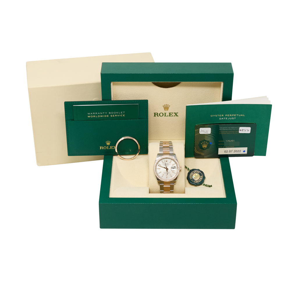 Rolex Datejust Silver Fluted Motif Index Dial on Oyster 126201 Complete 2022
