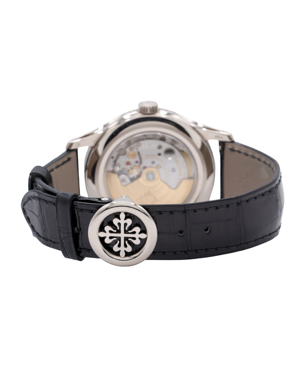Patek Philippe Complications Annual Calendar Moon Phases Gray Dial on Black Leather Strap 5205G-010 Complete 2017
